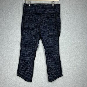 Lululemon Leggings Womens 6 Blue Black Pattern Crop‎ Yoga Hiking Athletic Pants